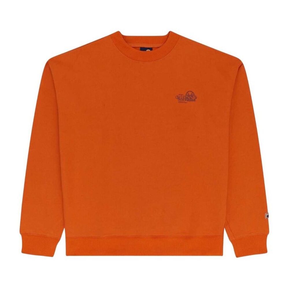 Ellesse Mens Logo Ribbed Collar Long-Sleeved Sweatshirt / Orange